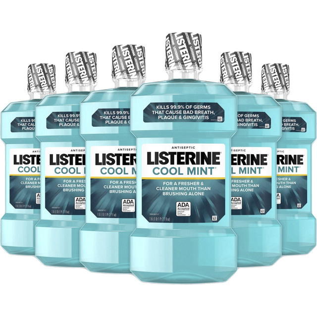 PFIZER CONSUMER HEALTHCARE 42755CT LISTERINE COOL MINT Antiseptic Mouthwash - For Plaque, Bad Breath, Gingivitis - Mint - 1.59 quart - 6 / Carton