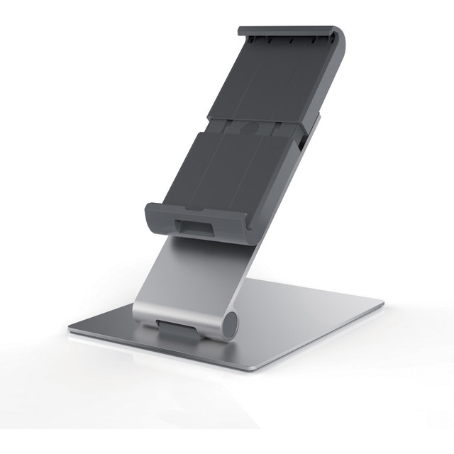 DURABLE OFFICE PRODUCTS CORP 893023 DURABLE TABLET HOLDER Desk Stand - Fits most 7in-13in Tablets, 360 Degrees Rotation with Anti-Theft Device, Silver/Charcoal DURABLE OFFICE PRODUCTS CORP 893023 DURABLE TABLET HOLDER Desk Stand - Fits most 7in-13in Tablets, 360 Degrees Rotation with Anti-Theft Device, Silver/Charcoal
