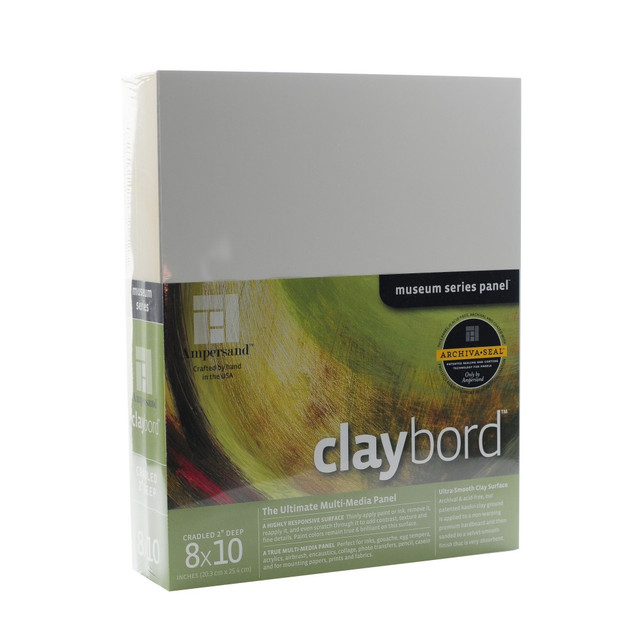 AMPERSAND ART SUPPLY, INC. CBSWC08 Ampersand Cradled Claybord, 8in x 10in, 2in, White