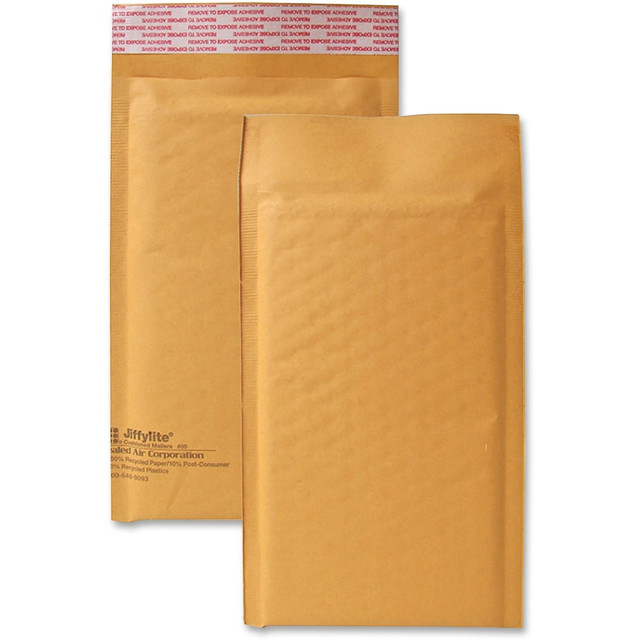 SEALED AIR CORPORATION 10184 Sealed Air JiffyLite Cellular Cushioned Mailers - Bubble - #00 - 5in Width x 10in Length - Peel & Seal - Kraft - 25 / Carton - Kraft SEALED AIR CORPORATION 10184 Sealed Air JiffyLite Cellular Cushioned Mailers - Bubble - #00 - 5in Width x 10in Length - Peel & Seal - Kraft - 25 / Carton - Kraft