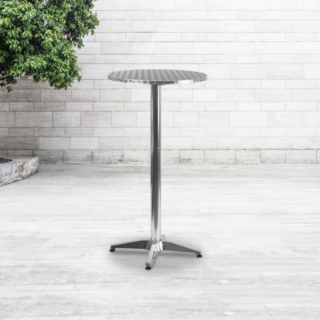 FLASH FURNITURE TLH059A Round Folding Bar Table With Aluminum Base, 45in x 23-1/4in, Silver FLASH FURNITURE TLH059A Round Folding Bar Table With Aluminum Base, 45in x 23-1/4in, Silver