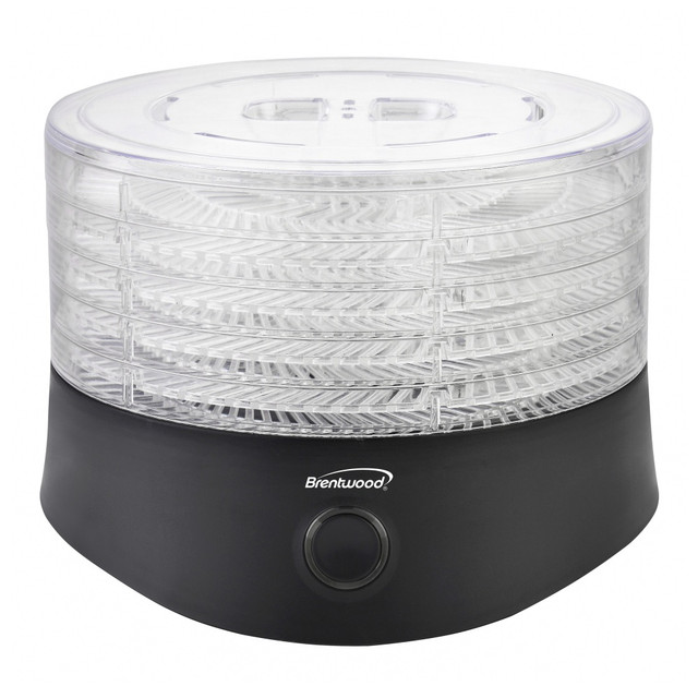BRENTWOOD APPLIANCES, INC. 995114784M Brentwood 5-Tray Food Dehydrator, 7-1/4in x 9-1/2in, Black BRENTWOOD APPLIANCES, INC. 995114784M Brentwood 5-Tray Food Dehydrator, 7-1/4in x 9-1/2in, Black