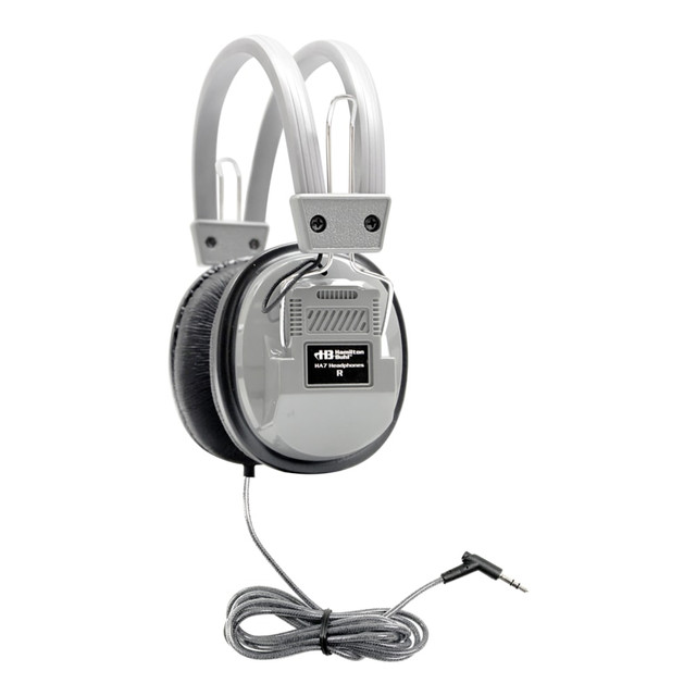 VCOM INTERNATIONAL MULTI MEDIA HECHA7 HamiltonBuhl SchoolMate Deluxe HA7 Mono/Stereo Headphones With 3.5mm Plug, Silver/Black