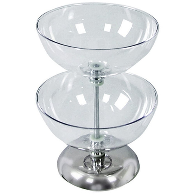 AZAR INTERNATIONAL INC 720212 Azar Displays 2-Tier Bowl Display, 17-1/2inH x 12inW x 12inD, Clear