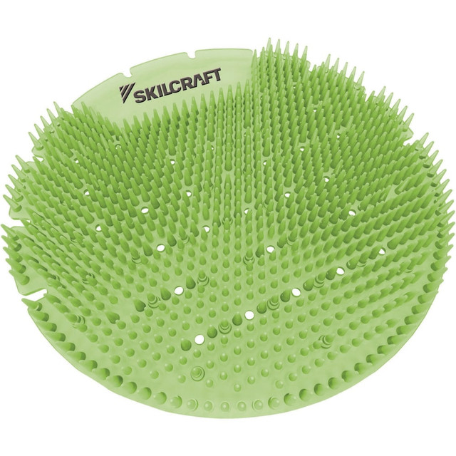 NATIONAL INDUSTRIES FOR THE BLIND NSN6998446 SKILCRAFT Extended Power Deodorizer Urinal Screens, Lime Scent, Green, Box Of 6 Screens