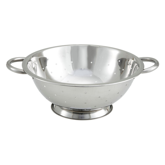 WINCO COD-5 Stainless-Steel Colander, 5 Qt, 12in, Silver WINCO COD-5 Stainless-Steel Colander, 5 Qt, 12in, Silver