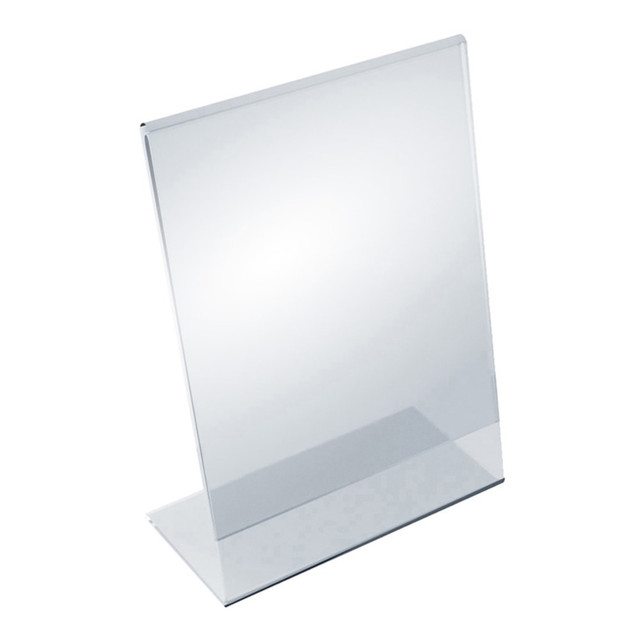 AZAR DISPLAYS 112716 Acrylic Vertical L-Shaped Sign Holders, 11inH x 7inW x 3inD, Clear, Pack Of 10 Holders AZAR DISPLAYS 112716 Acrylic Vertical L-Shaped Sign Holders, 11inH x 7inW x 3inD, Clear, Pack Of 10 Holders