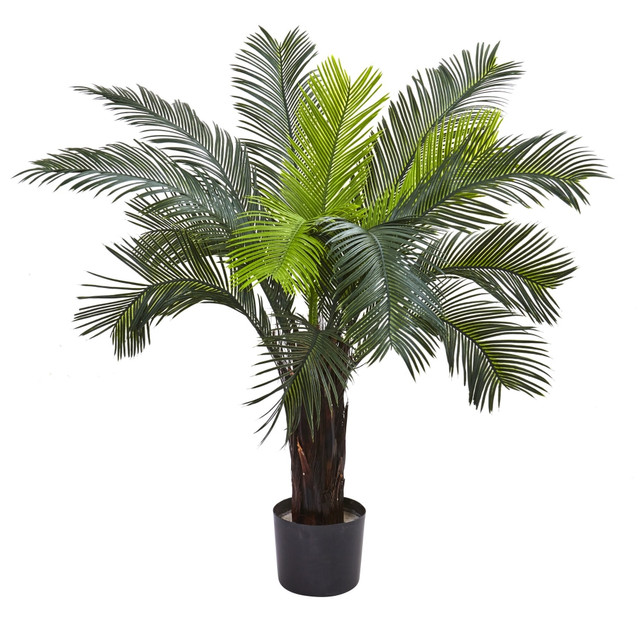 NEARLY NATURAL INC. Nearly Natural 6817  3ftH Artificial Cycas Tree With Pot, Green/Black