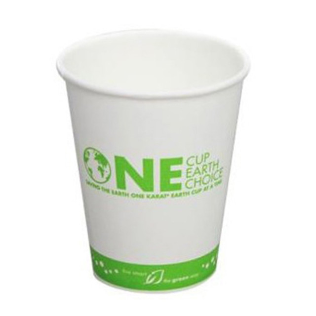 LOLLICUP USA, INC. KE-K508 Karat Earth Paper Hot Cups, 8 Oz, White, Case Of 1,000 Cups