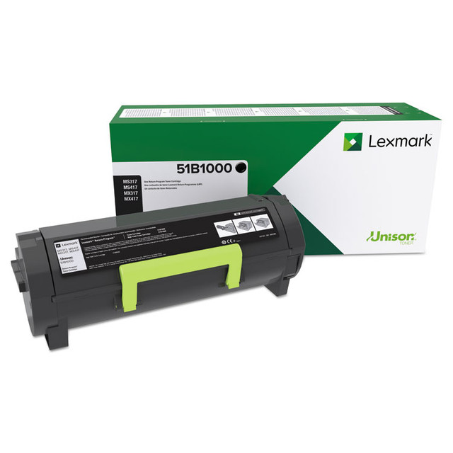 LEXMARK INT'L, INC. 51B1000 51B1000 Unison Toner, 2,500 Page-Yield, Black