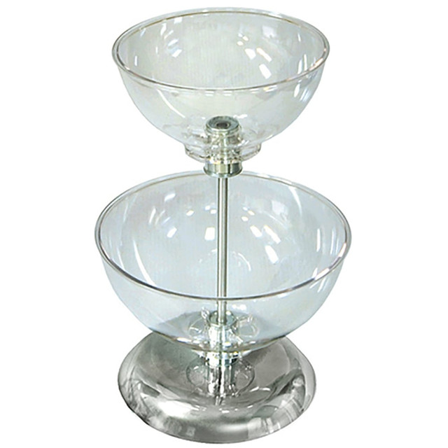 AZAR INTERNATIONAL INC 720202 Azar Displays 2-Tier Bowl Display, 15inH x 10inW x 10inD, Clear