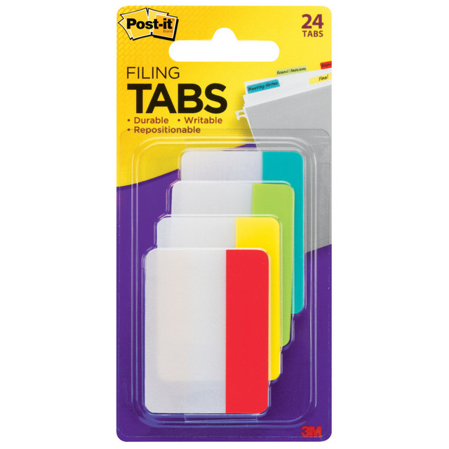 3M CO 686-ALYR Post-it Tabs, 1.5 in. x 2 in., 1 Pack, 24 Tabs/Pack, Assorted Colors, Back to School Supplies for Students, Tabs for Textbooks and Notebooks