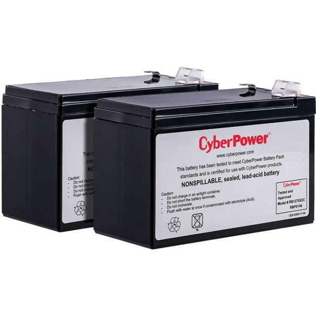 CYBERPOWERPC CyberPower RB1270X2C  RB1270X2C Replacement Battery Cartridge - 2 X 12 V / 7 Ah Sealed Lead-Acid Battery, 18MO Warranty