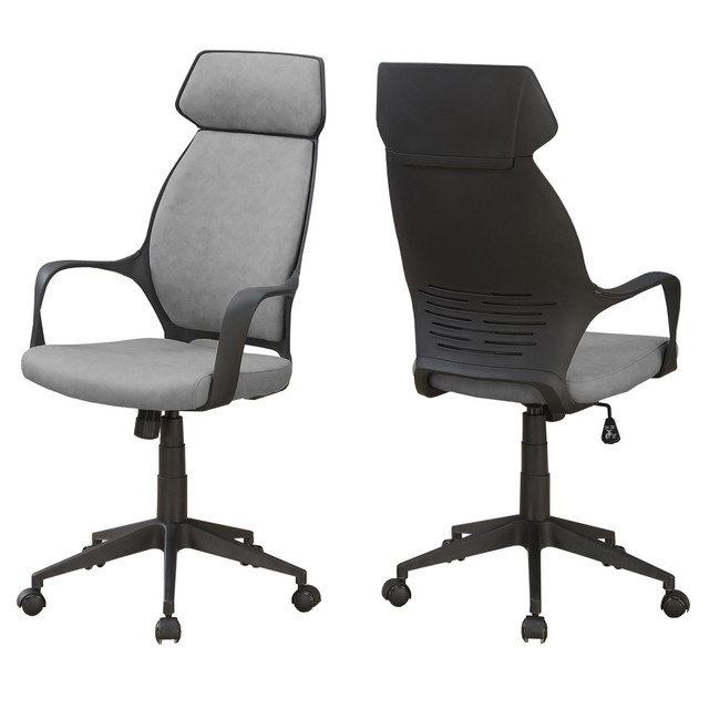 MONARCH PRODUCTS Monarch Specialties I 7250  High-Back Office Chair, Gray/Black