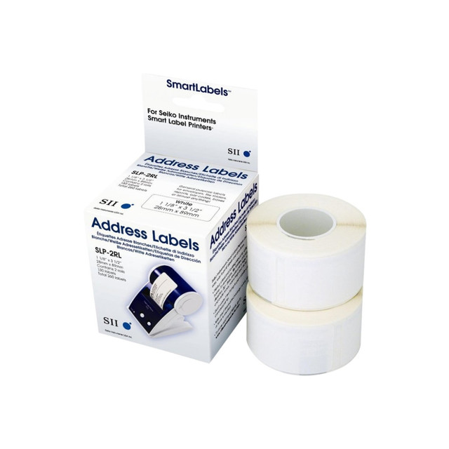 SEIKO INSTRUMENTS U.S.A., INC. SLP-2RL Seiko SmartLabel Address Labels, SKPSLP2RL, Rectangle, 1-1/8in x 3-1/2in, White, 130 Labels Per Roll, Box Of 2 Rolls SEIKO INSTRUMENTS U.S.A., INC. SLP-2RL Seiko SmartLabel Address Labels, SKPSLP2RL, Rectangle, 1-1/8in x 3-1/2in, White, 130 Labels Per Roll, Box Of 2 Rolls