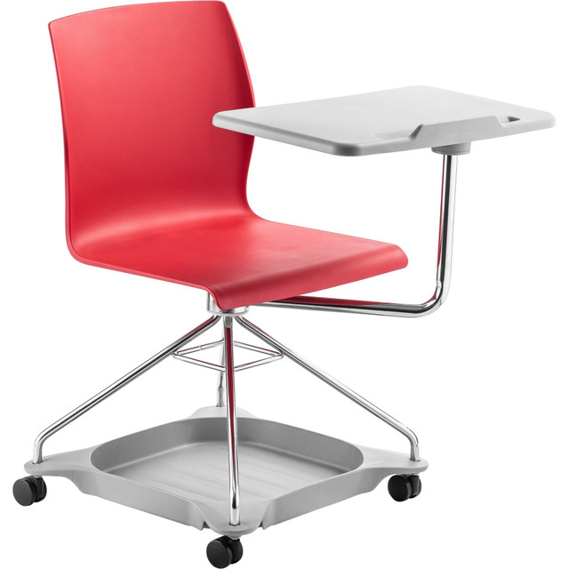 OKLAHOMA SOUND CORPORATION COGO-40/1 National Public Seating CoGo Series 25inW Student Desk And Mobile Tablet Arm Chair, Red