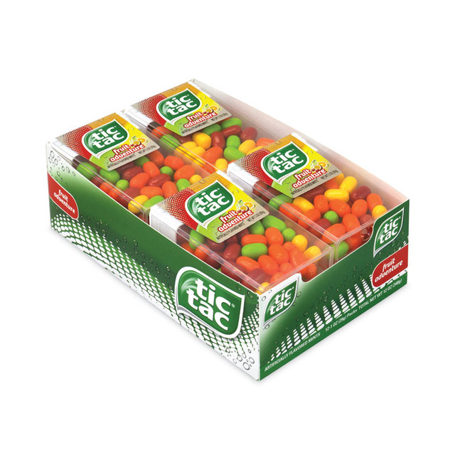 FERRERO USA Tic Tac® 24100014 Fruit Adventure Mints, 1 oz Flip-Top Dispenser, 12/Carton