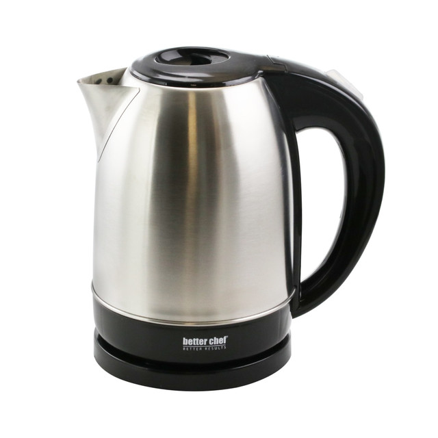 CRYSTAL PROMOTIONS 995111567M Better Chef 1.7 L Cordless Electric Tea Kettle, Silver