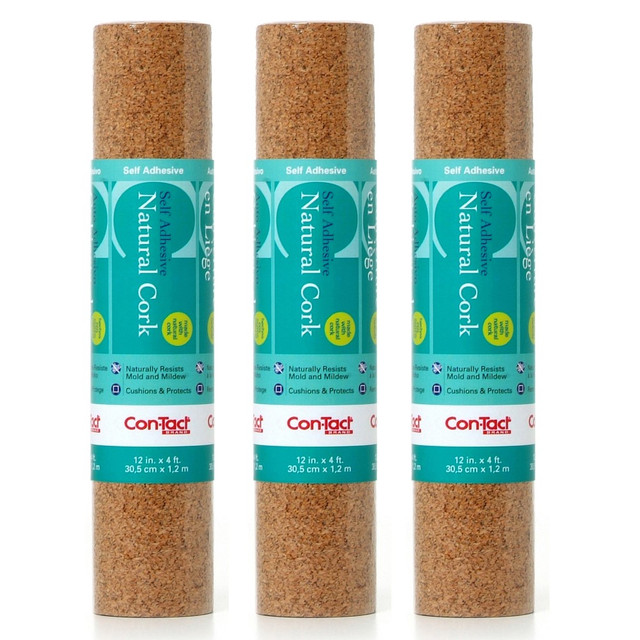 EDUCATORS RESOURCE KIT04F12642006-3 Kittrich Con-Tact Adhesive Rolls, 12in x 4ft, Cork, Pack Of 3 Rolls EDUCATORS RESOURCE KIT04F12642006-3 Kittrich Con-Tact Adhesive Rolls, 12in x 4ft, Cork, Pack Of 3 Rolls