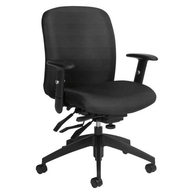 Global QSTS5451-3SCBK-UR20  Truform Multi-Tilter Chair, Mid-Back, Granite Rock/Black, Heavy Duty Model