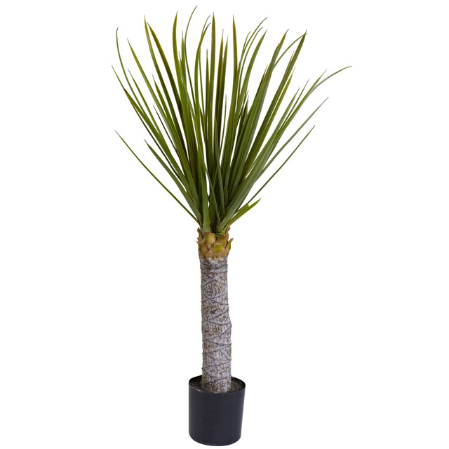 NEARLY NATURAL INC. Nearly Natural 5438  3ftH Plastic Yucca Tree With Pot, Green