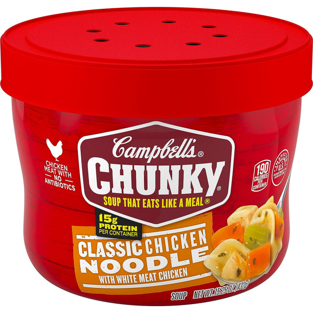 CAMPBELL SOUP COMPANY 2E+11 Campbells Chunky Classic Chicken Noodle Soup Bowls, 15.25 Oz, Case Of 8 Bowls