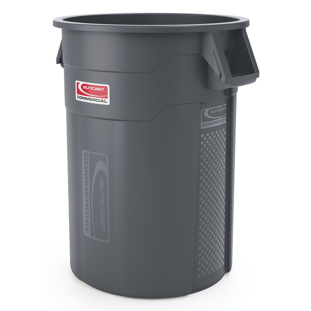 SUNCAST CORPORATION Suncast Commercial TCU55  Oval HDPE Utility Trash Can, 55 Gallons, Gray