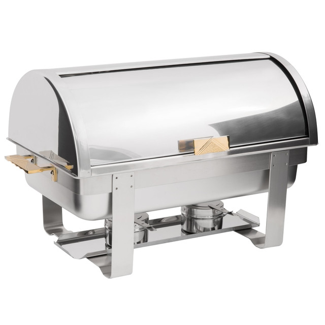 WINCO Hoffman CH407COH4  Roll Top Stainless Steel Chafer With Handles, 8 Qt, 17in x 13-3/4in