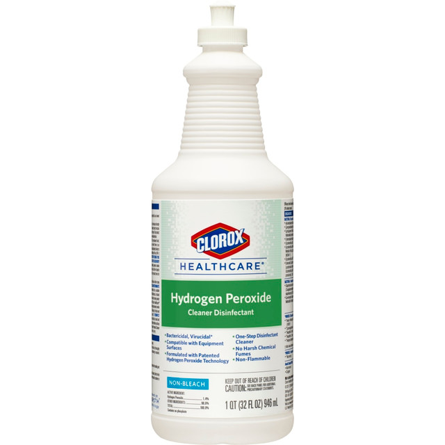 THE CLOROX COMPANY Clorox Healthcare CLO31444  Hydrogen Peroxide Cleaner Disinfectant Pull-Top - Liquid - 32 fl oz (1 quart) - 1 Each - Clear