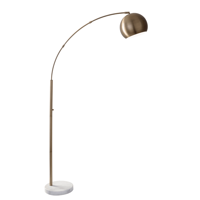 ADESSO INC Adesso 5170-21  Astoria Arc Floor Lamp, 78inH, Antique Brass Shade/White Marble Base