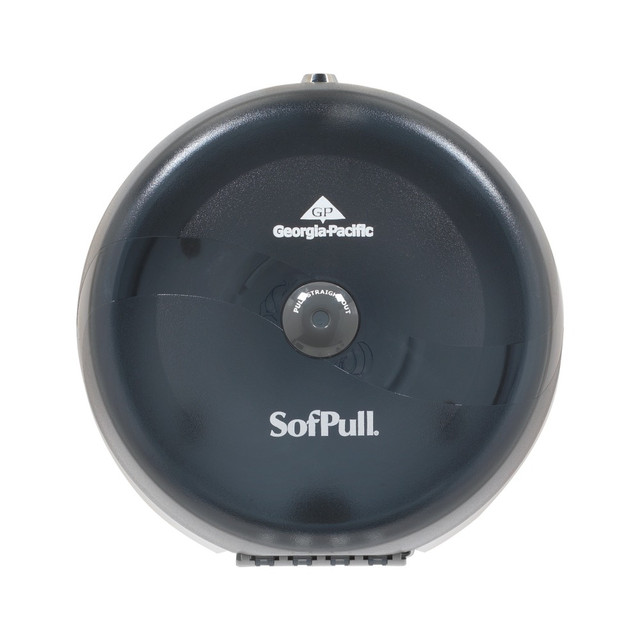 GEORGIA-PACIFIC CORPORATION 56501 SofPull by GP PRO, 1-Roll Centerpull High-Capacity Toilet Paper Dispenesr, 56501, 10.5in x 6.75in x 10.5in, Smoke Gray, 1 Dispenser