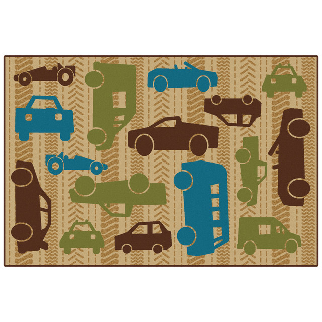 CARPETS FOR KIDS ETC. INC. 49.45 Carpets for Kids KID$Value Rugs All Autos Activity Rug, 4ft x 6ft, Brown