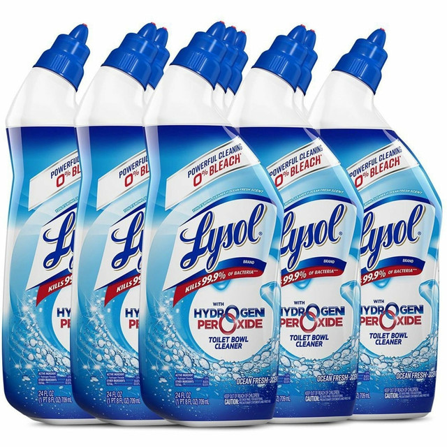 RECKITT BENCKISER 98011CT Lysol Hydrogen Peroxide Toilet Cleaner - 24 fl oz (0.8 quart) - Ocean Fresh Scent - Residue-free, Bleach-free, Antibacterial - Blue - 9 / Carton RECKITT BENCKISER 98011CT Lysol Hydrogen Peroxide Toilet Cleaner - 24 fl oz (0.8 quart) - Ocean Fresh Scent - Residue-free, Bleach-free, Antibacterial - Blue - 9 / Carton