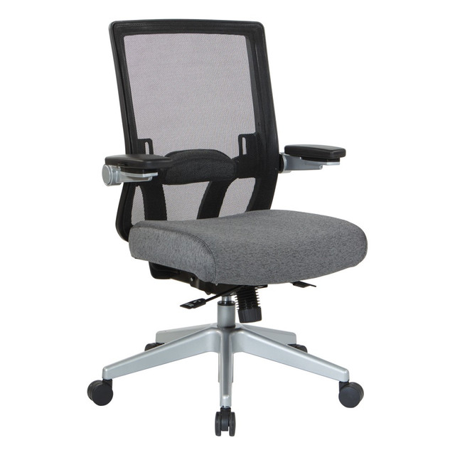 OFFICE STAR PRODUCTS Office Star 867-B26N64R  Space Seating 867 Series Ergonomic Mesh Mid-Back Managers Chair, Charcoal/Silver