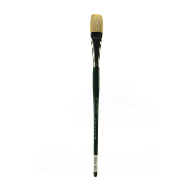 KOH-I-NOOR RAPIDOGRAPH, INC. 1271F.14 Grumbacher Gainsborough Oil And Acrylic Paint Brush, Size 14, Flat Bristle, Hog Hair, Black