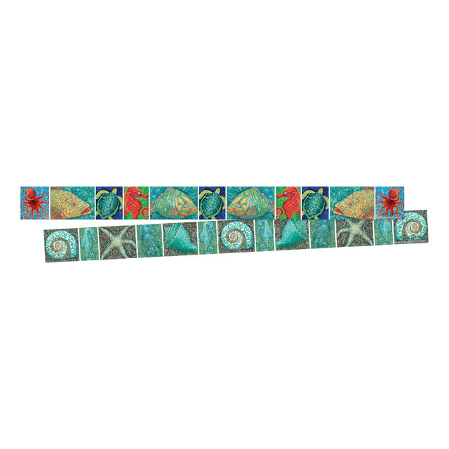 BARKER CREEK PUBLISHING, INC. BC3678 Barker Creek Double-Sided Border Strips, 3in x 35in, Surfs Up Coral Reef, Set Of 24