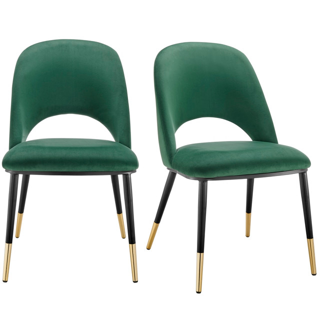 EURO STYLE, INC. Eurostyle 15120-GRN  Alby Side Chairs, Black/Green, Set Of 2 Chairs