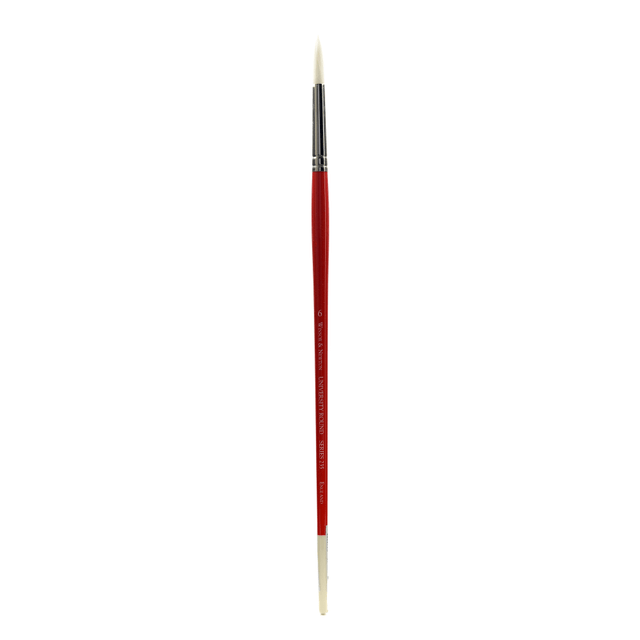 COLART FINE ART & GRAPHICS LTD. Winsor &amp; Newton 5419006 Winsor & Newton University Series Long-Handle Paint Brush 235, Size 6, Round Bristle, Red