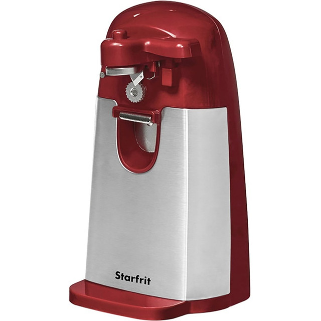 STARFRIT USA INC 024715-003-0000 Starfrit Mightican 3-In-1 Electric Can Opener With Built-In Knife Sharpener And Bottle Opener, 4-3/8in x 4-3/8in, Red