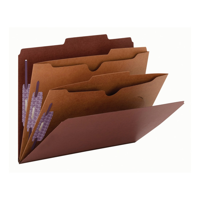 SMEAD MFG CO 14079 Smead Classification Folders, 2 Dividers, 2in Expansion, Letter Size, 60% Recycled, Red, Box Of 10 SMEAD MFG CO 14079 Smead Classification Folders, 2 Dividers, 2in Expansion, Letter Size, 60% Recycled, Red, Box Of 10