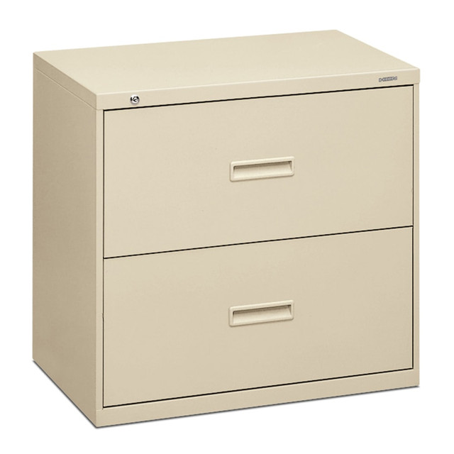 HNI CORPORATION HON 432L-L basyx by HON 400 30inW x 19-1/4inD Lateral 2-Drawer File Cabinet, Putty