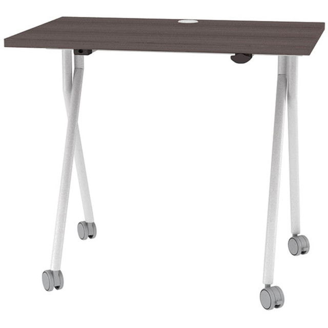 NORSTAR OFFICE PRODUCTS INC. Boss Office Products NFT4824H-DW  48inW Flip-Top Folding Training Table, Driftwood/Silver