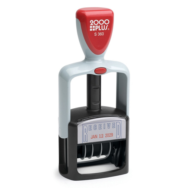 CONSOLIDATED STAMP MFG CO 11034 2000 PLUS Received Date Stamp Dater, Two-Color Self-Inking RECEIVED Date Stamp Dater, RECEIVED, Blue/Red Ink