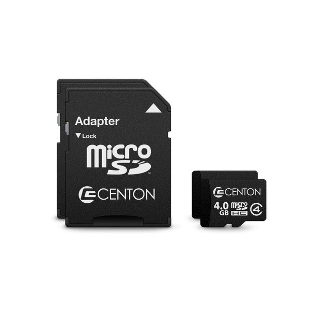 CENTON ELECTRONICS, INC. Centon S1-MSDHC4-4G2PK  microSD Memory Cards, 4GB, Pack Of 2 Memory Cards, S1-MSDHC4-4G2PK