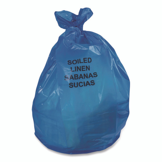 HERITAGE B6043PX Linear Low Density Health Care Can Liners, Soiled Linen, 30 gal, 1.3 mil, 30" x 43", Blue, 200/Carton