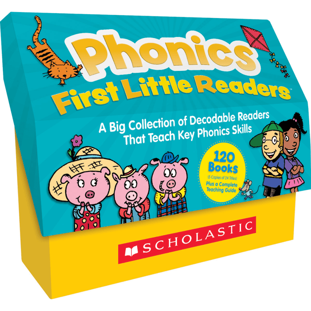 SCHOLASTIC TEACHER RESOURCES 9781338717556 8Scholastic Phonics First Little Readers Classroom Set, 11-1/8inH x 13-5/16inW, Reading, Kindergarten, Set Of 121 Books