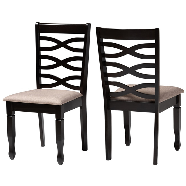 WHOLESALE INTERIORS, INC. 2721-10529 Baxton Studio Lanier Dining Chairs, Sand/Dark Brown, Set Of 2 Dining Chairs