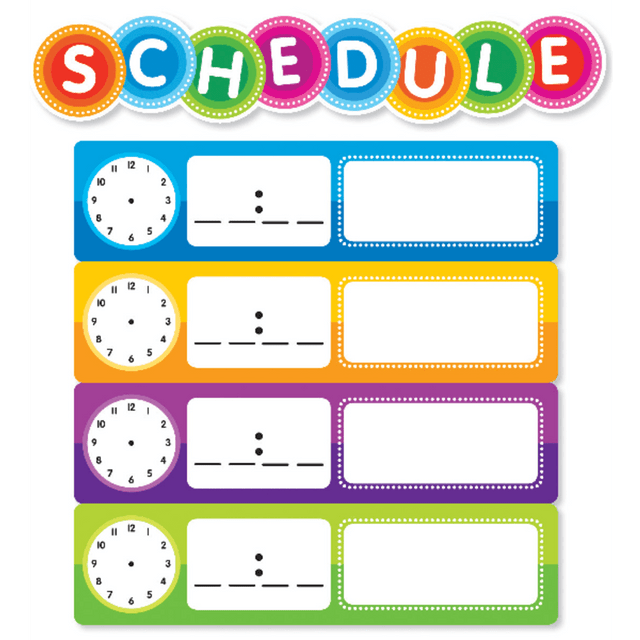 SCHOLASTIC INC 812788 Color Your Classroom Schedule Mini Bulletin Board Set, Assorted Colors