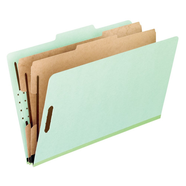 TOPS BRANDS 17173 Pendaflex Pressboard Classification Folders, 8 1/2in x 11in, Letter Size, 2 Dividers, Corona Green, Box Of 10