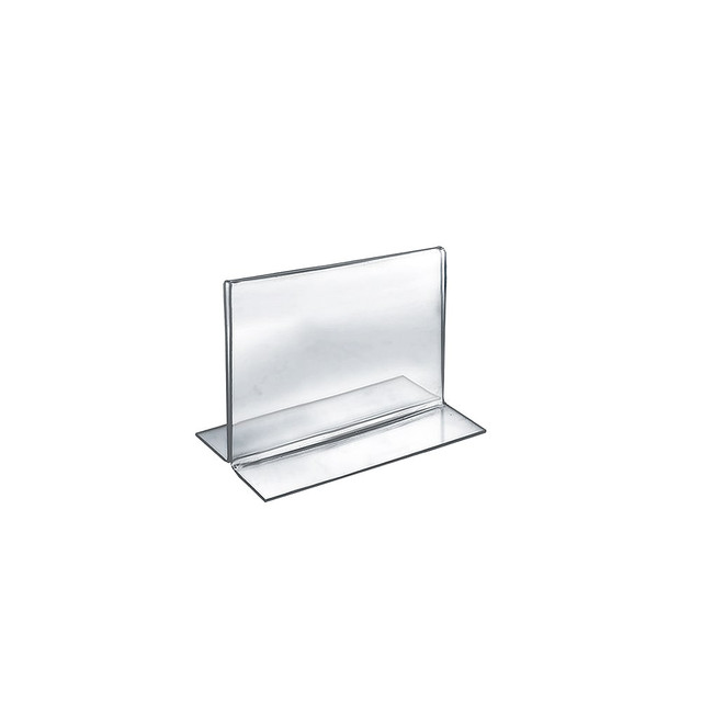 AZAR DISPLAYS 152725  Double-Foot Acrylic Sign Holders, 5in x 6in, Clear, Pack Of 10